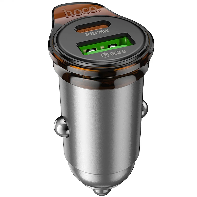 АЗП Hoco NZ16A Rigorous 43W (1USB-A/1C) Metal grey