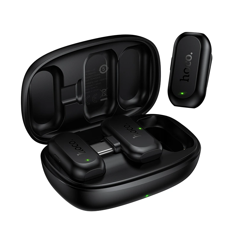 Бездротова мікрофонна система HOCO L26 Type-C Smart AI noise reduction wireless microphone Black
