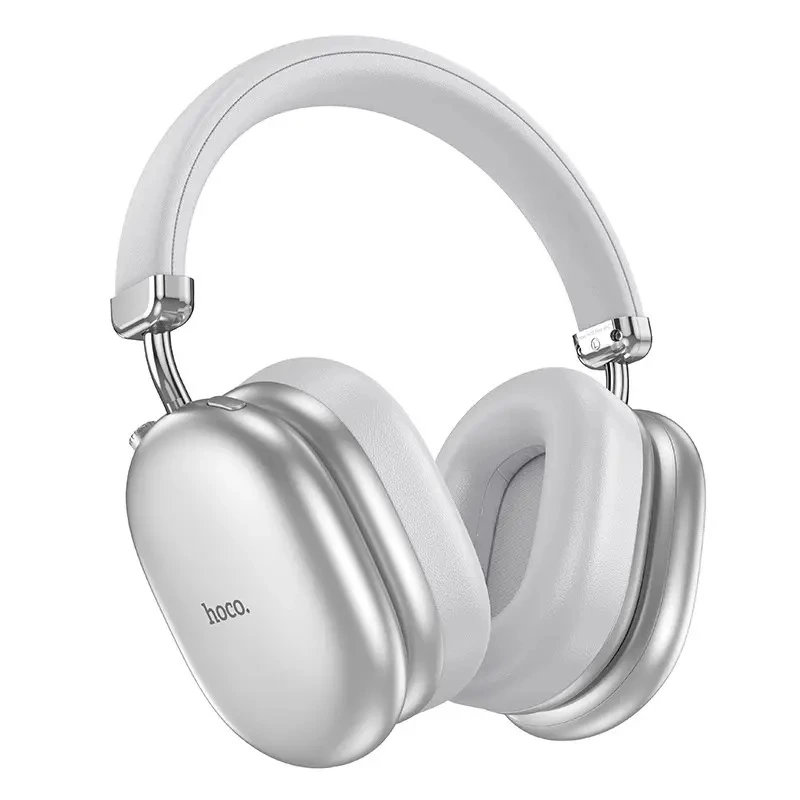 Бездротові накладні навушники HOCO W35 Max Auspicious ANC noise reduction BT headphones Silver — Hoco