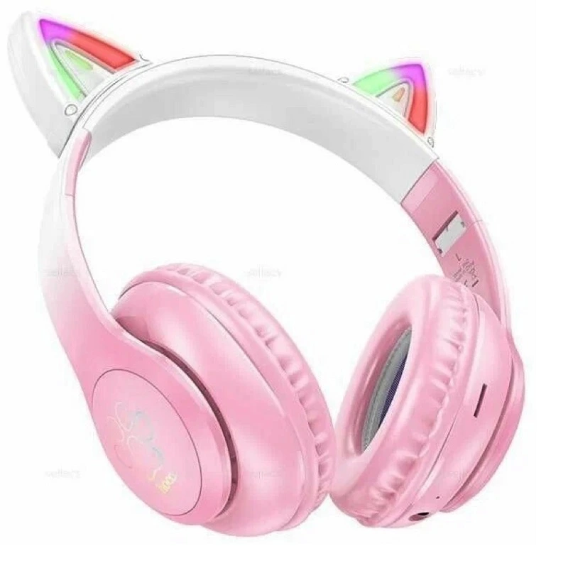 Бездротові накладні навушники HOCO W42 Cat ears BT headphones Cherry Blossom — Hoco