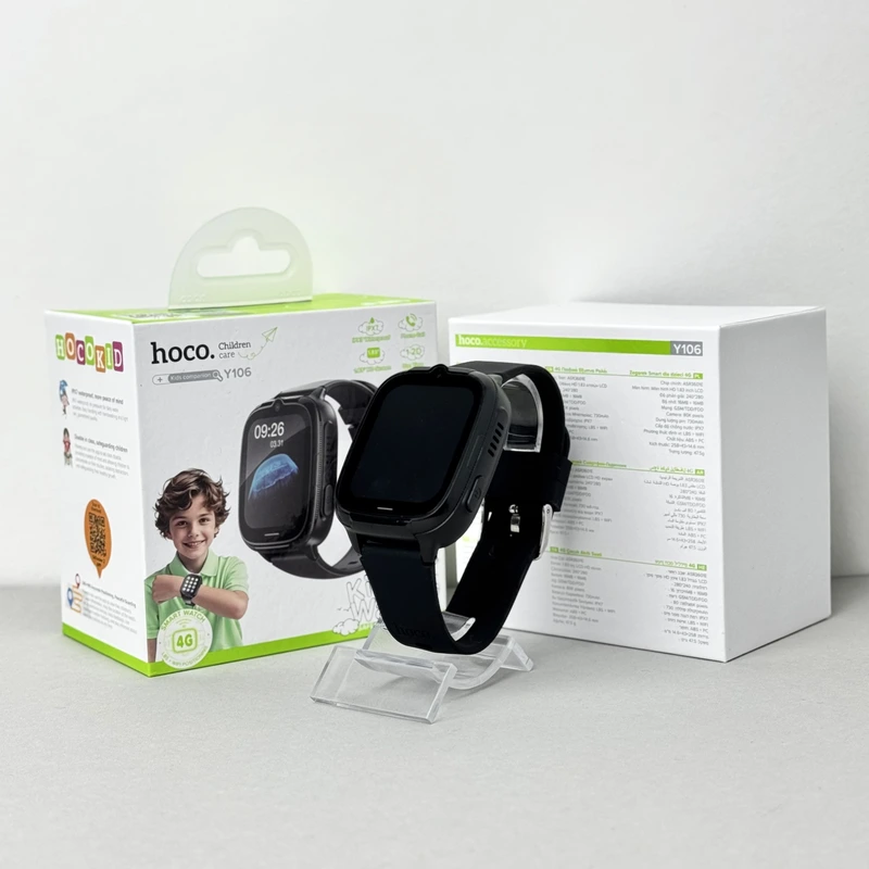 Дитячий годинник Smart Hoco Y106 4G (Чорний)