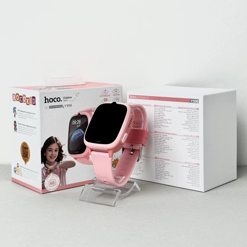 Дитячий годинник Smart Hoco Y106 4G (Рожевий)