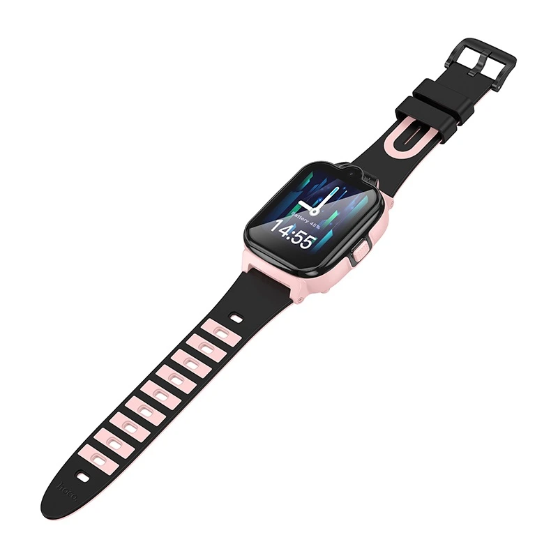 Дитячий смарт-годинник Hoco Y104 42mm. SIM 4G. Wi-Fi. 700 mAh. IP65 Pink