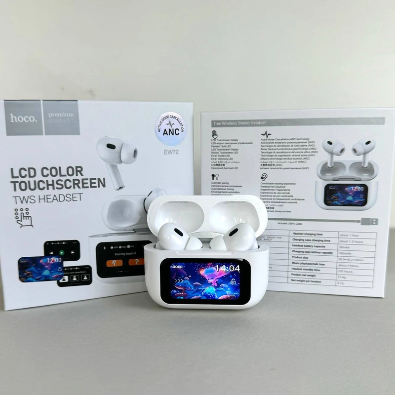 Бездротові навушники Hoco Pro 2 з дисплеєм EW72 (Білий) — Hoco