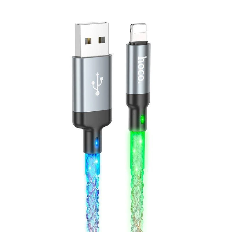 Кабель HOCO U112 Shine charging data cable for iP Gray — Hoco