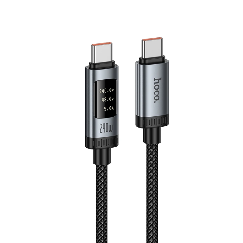 Кабель HOCO U148 Lord 100W digital display charging data cable Type-C Black