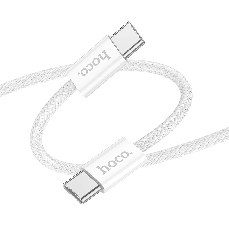 Кабель HOCO X104 Source 60W charging data cable Type-C to Type-C(L=1M) White — Hoco