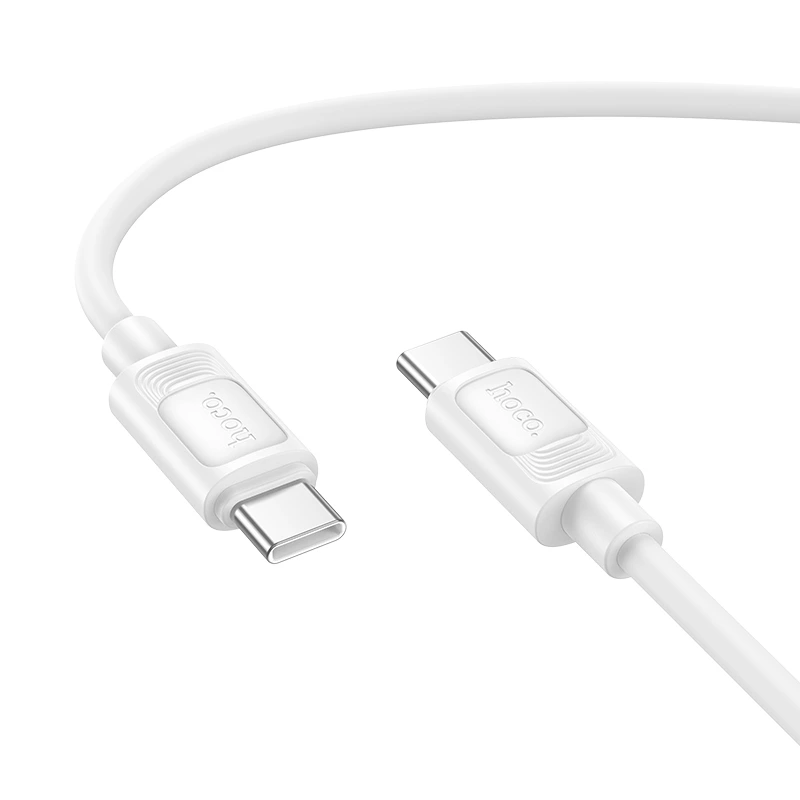 Кабель HOCO X122 Benefit 60W silicone charging data cable C to C White — Hoco
