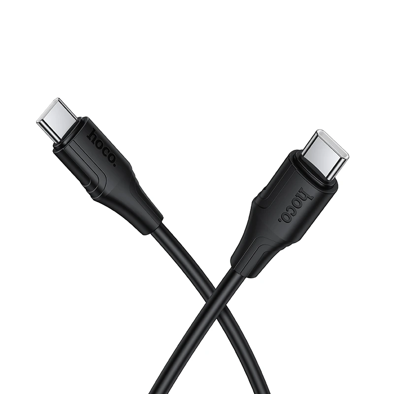 Кабель HOCO X124 Bien 60W silicone charging data cable C to C Black