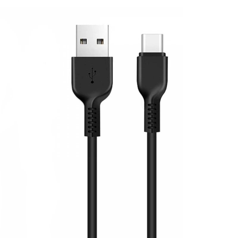 Кабель HOCO X13 USB to Type-C 3A, 1m, PVC, PVC connectors, Black — Hoco