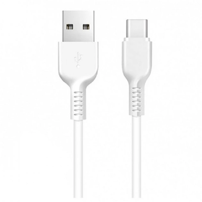 Кабель HOCO X20 USB to Type-C 3A, 1m, PVC, TPE connectors, White — Hoco