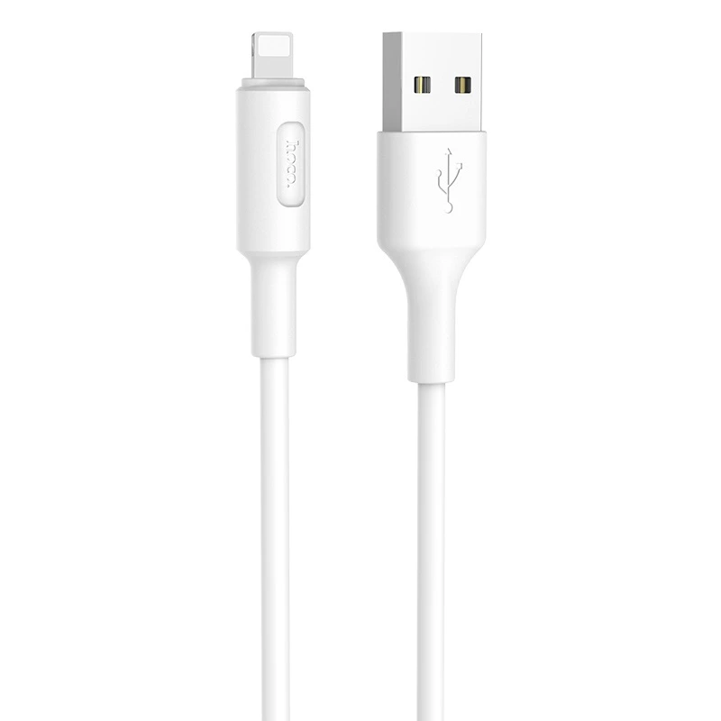 Кабель HOCO X25 USB to iP 2A, 1m, PVC, PVC connectors, White — Hoco