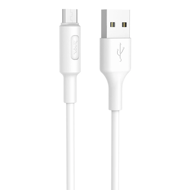 Кабель HOCO X25 USB to Micro 2A, 1m, PVC, PVC connectors, White — Hoco