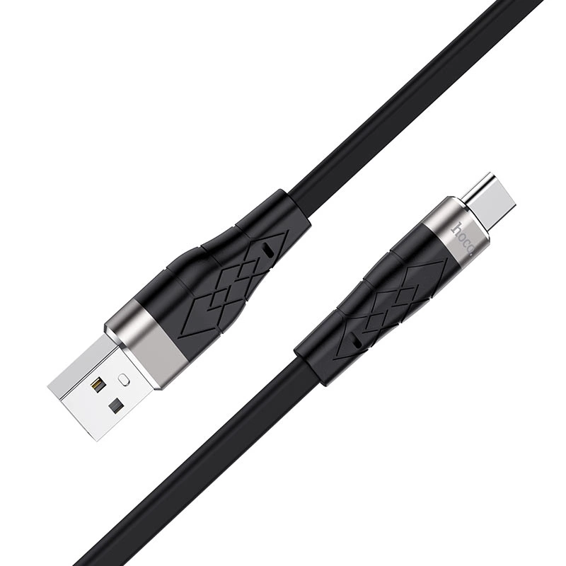 Кабель HOCO X53 USB to Type-C 3A, 1m, silicone, aluminum connectors, Black — Hoco