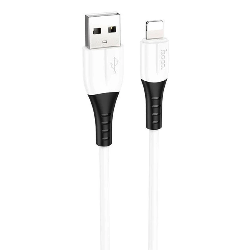 Кабель HOCO X82 USB to iP 2.4A, 1m, silicone, silicone connectors, White — Hoco