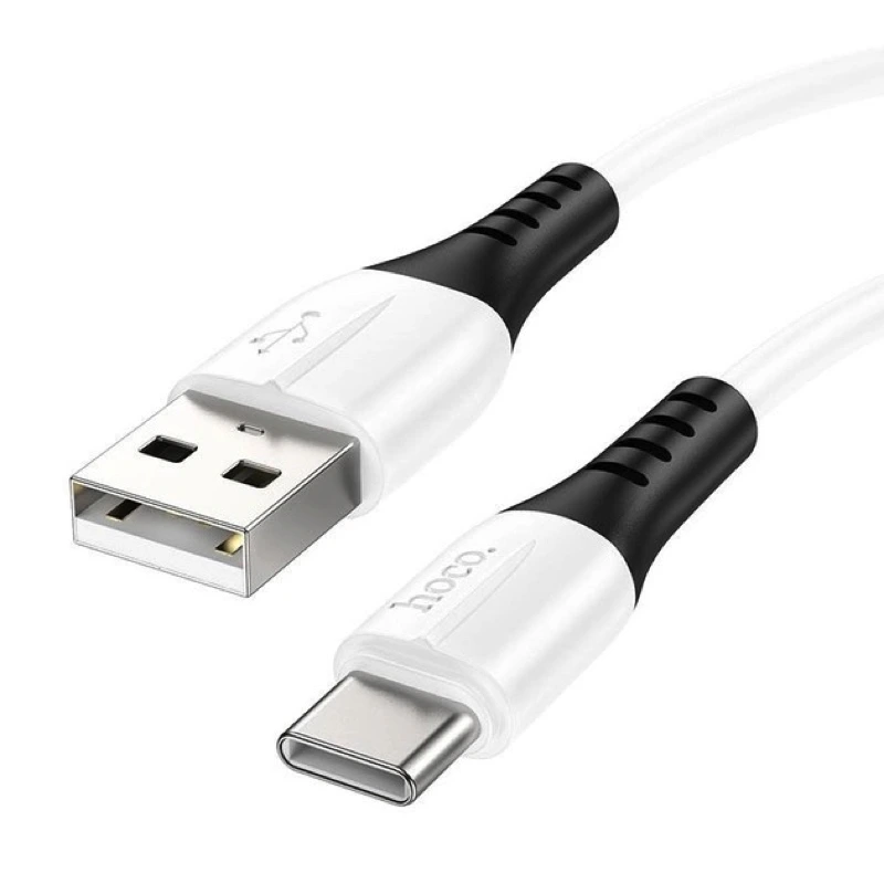 Кабель HOCO X82 USB to Type-C 3A, 1m, silicone, silicone connectors, White — Hoco