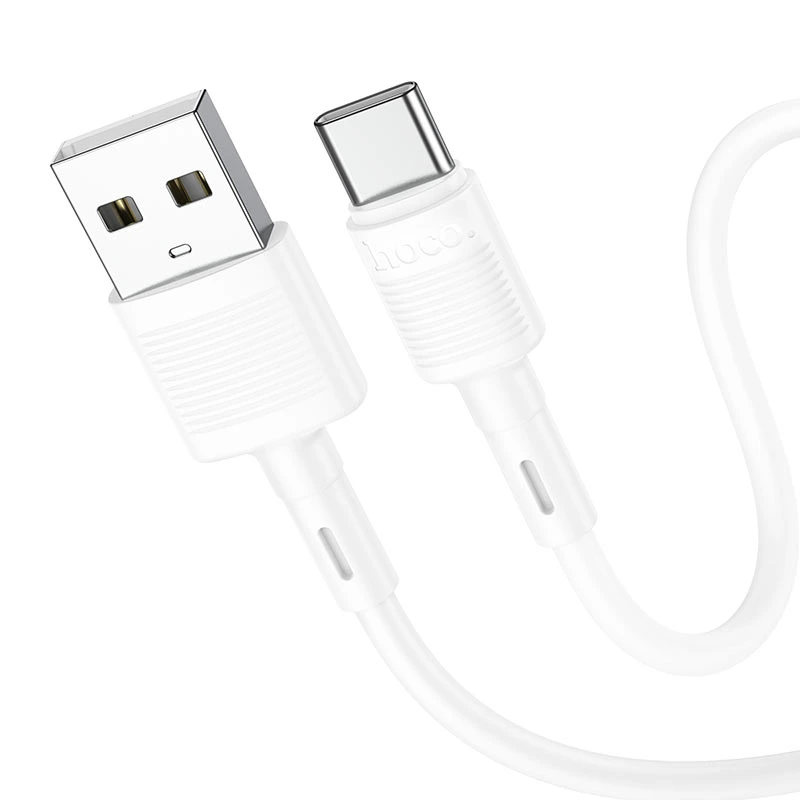 Кабель HOCO X83 USB to Type-C 3A, 1m, PVC, PVC connectors, White — Hoco