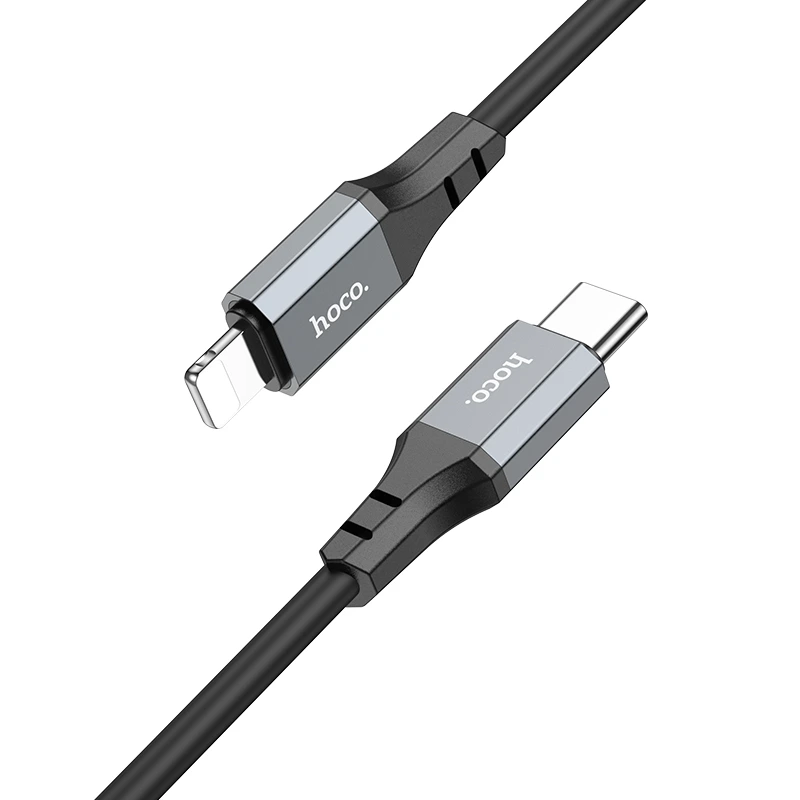 Кабель Hoco X86 iP Spear PD silicone charging data cable Black — Hoco