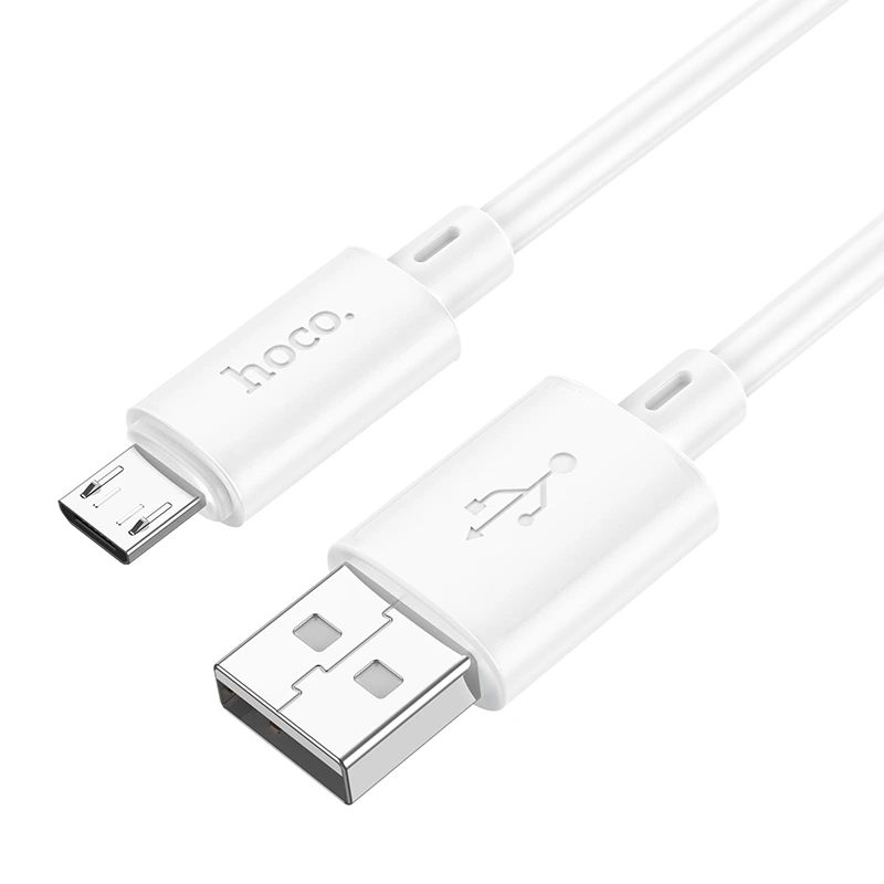 Кабель HOCO X88 Gratified charging data cable for Micro White