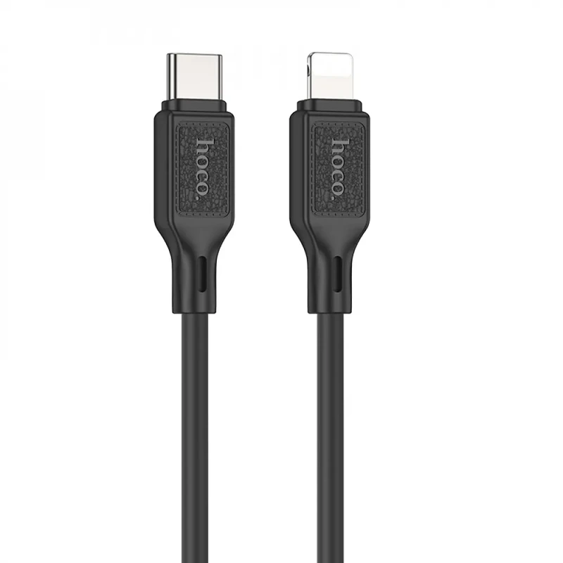 Кабель HOCO X90 Cool silicone PD charging data cable for iP Black — Hoco