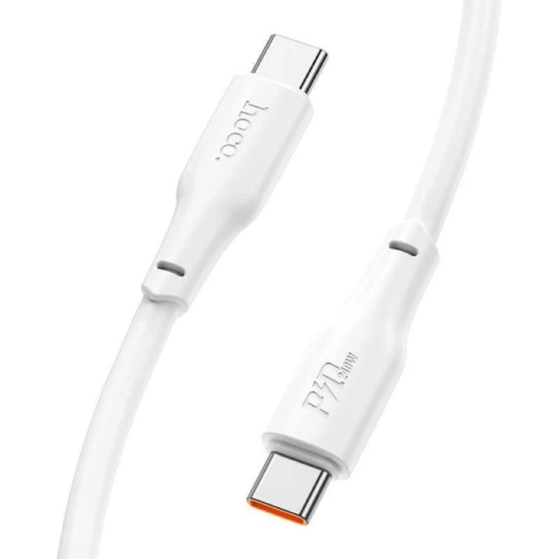 Кабель HOCO X93 Type-C to Type-C 240W, 1m, TPE, TPE connectors, White — Hoco