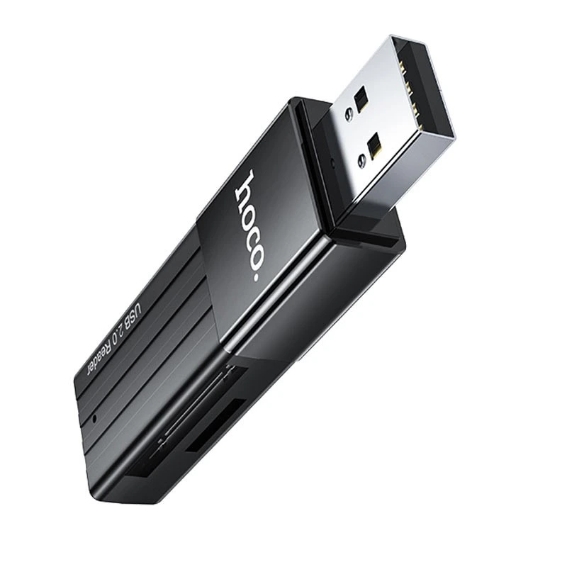 Кардрідер HOCO HB20 Mindful 2-in-1card reader(USB2.0) Black — Hoco