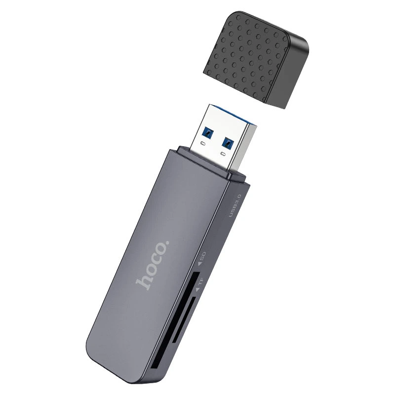 Кардрідер HOCO HB45 Spirit 2-in-1 USB 3.0 card reader Metal Gray — Hoco