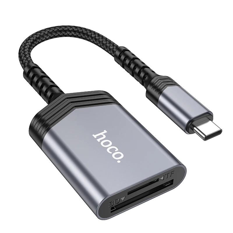 Кардрідер HOCO UA25 2-in-1 card reader Type-C Metal Gray — Hoco