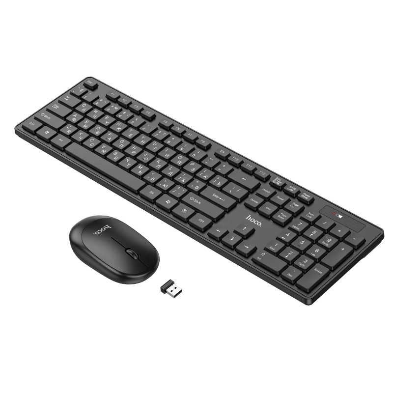 Клавіатура+миша HOCO GM17 Wireless business keyboard and mouse set(English Version) Black — Hoco
