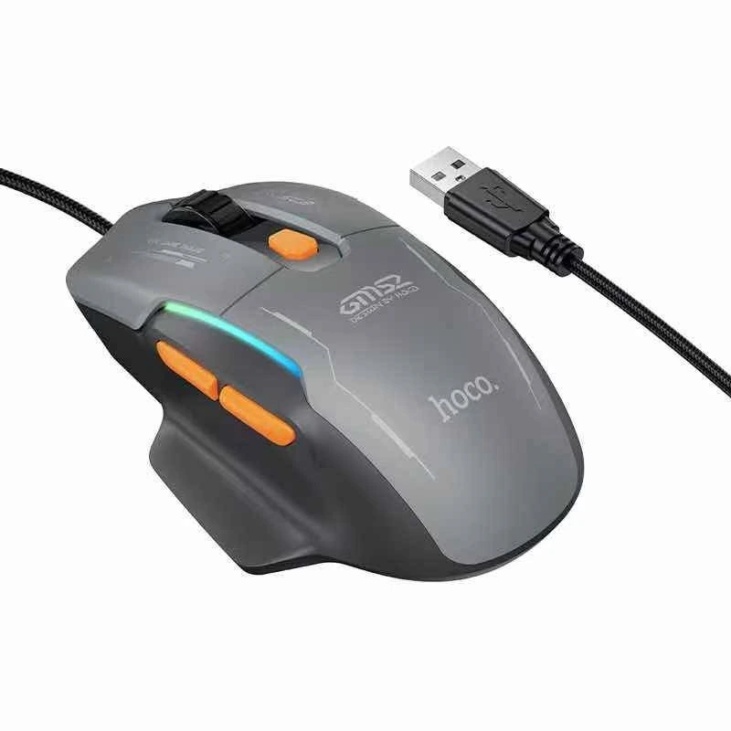 Маніпулятор миша HOCO GM52 Reddy RGB gaming wired mouse Black — Hoco