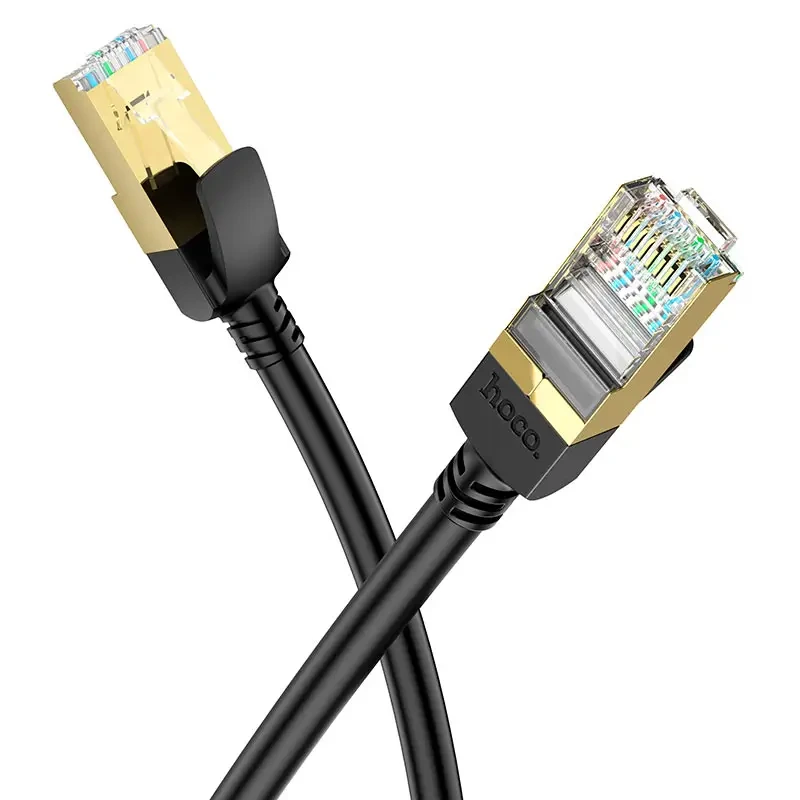 Мережевий кабель HOCO US02 Level pure copper gigabit ethernet cable(L=3M) Black — Hoco