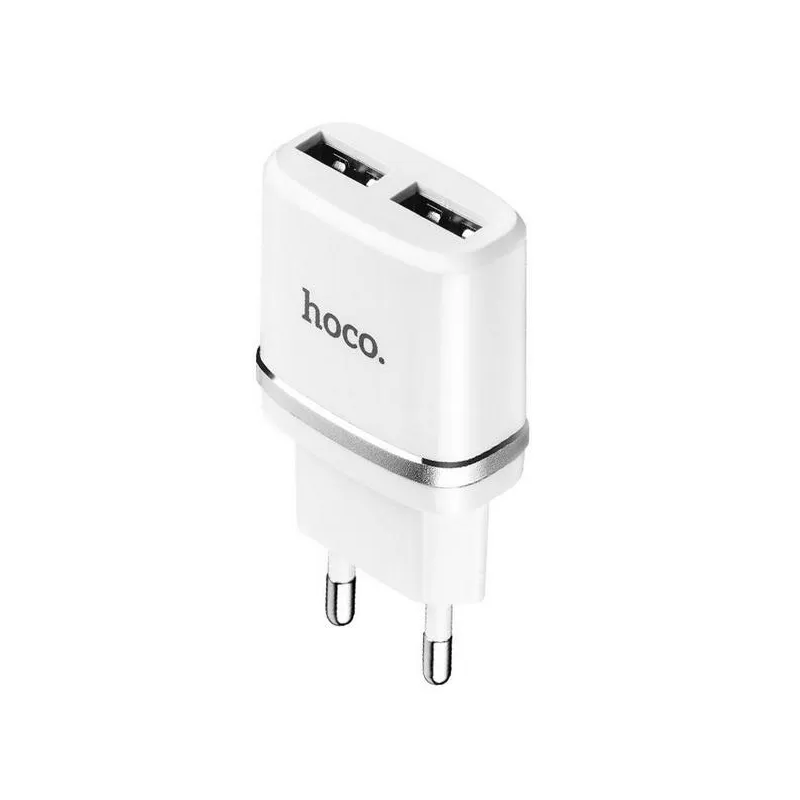 Мережевий зарядний пристрій HOCO C12 Smart dual USB charger 12W White — Hoco