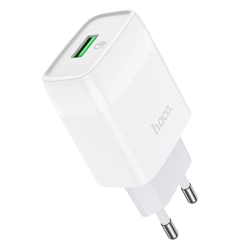Мережевий зарядний пристрій HOCO C72Q Glorious single port QC3.0 charger 18W White