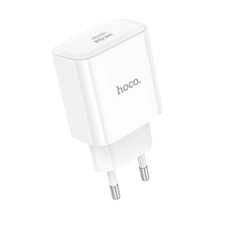 Мережевий зарядний пристрій HOCO C76A Pro Majestic single port PD30W charger White — Hoco