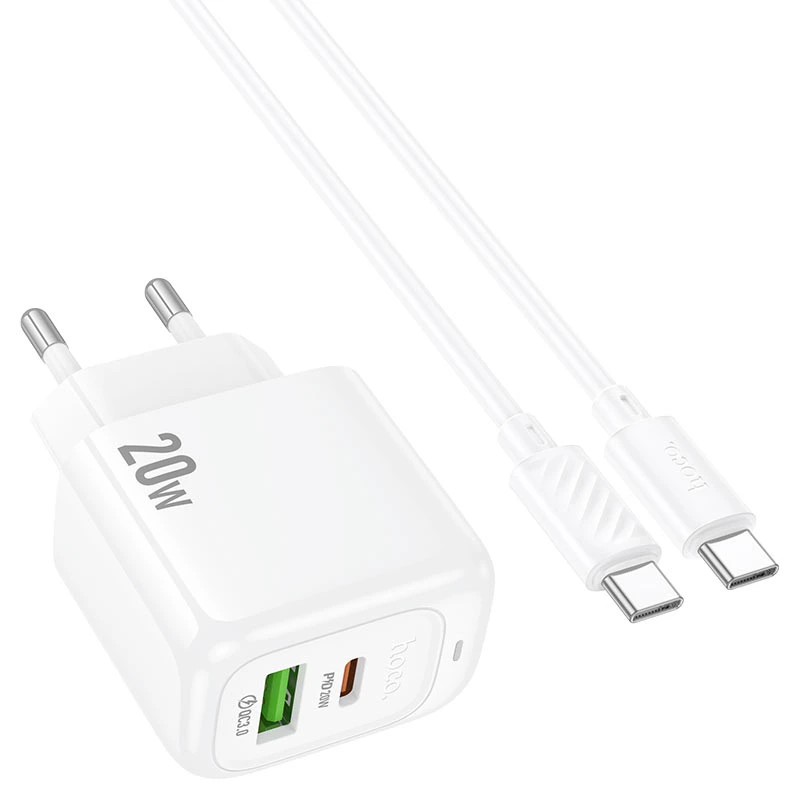 Мережевий зарядний пристрій HOCO CS54A Surplus PD20W+QC3.0 charger set(C to C)