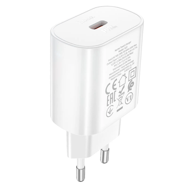 Мережевий зарядний пристрій HOCO N22 Jetta PD25W charger White — Hoco
