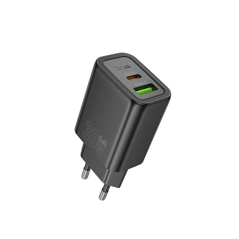 Мережевий зарядний пристрій HOCO N63 Gentle PD30W+QC3.0 charger (EU) Black — Hoco