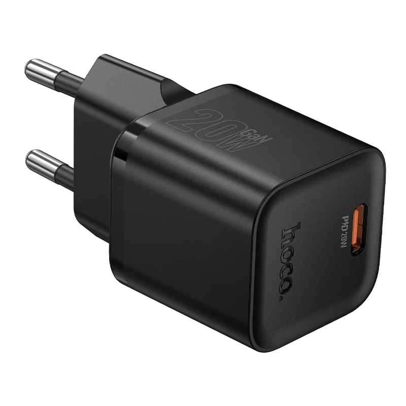 Мережевий зарядний пристрій HOCO N64 Ingenious single port PD20W charger BLack — Hoco