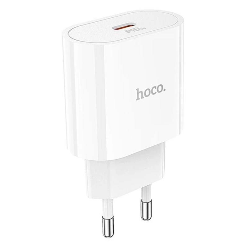 Мережевий зарядний пристрій з кабелем HOCO C94A Metro single port PD20W charger set(Type-C to Type-C) White
