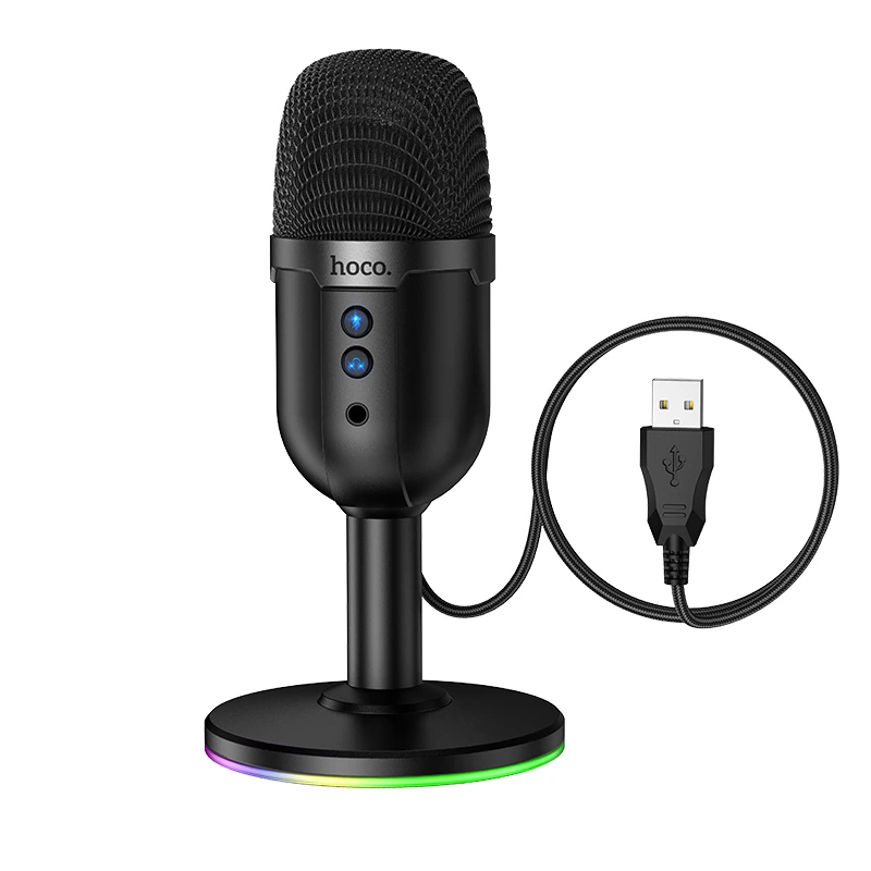 Мікрофон настільний HOCO L25 Bright (USB-A) Black — Hoco