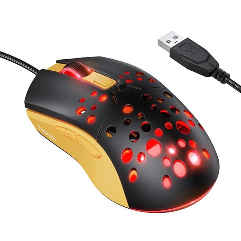 Миша дротова Hoco GM51 Sky Luminous Black / Yellow — Hoco