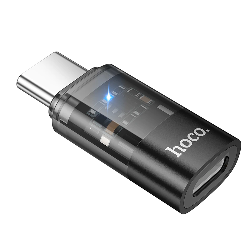 Перехідник HOCO UA36D C male to iP female transparent adapter — Hoco