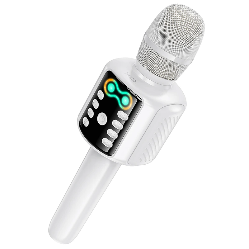 Портативна колонка-мікрофон HOCO L24 Shine karaoke microphone, 5W, White — Hoco