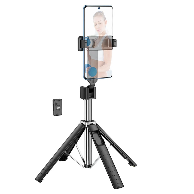 Селфі-трипод HOCO K18 Wave four-leg live broadcast holder (97cm) Black — Hoco