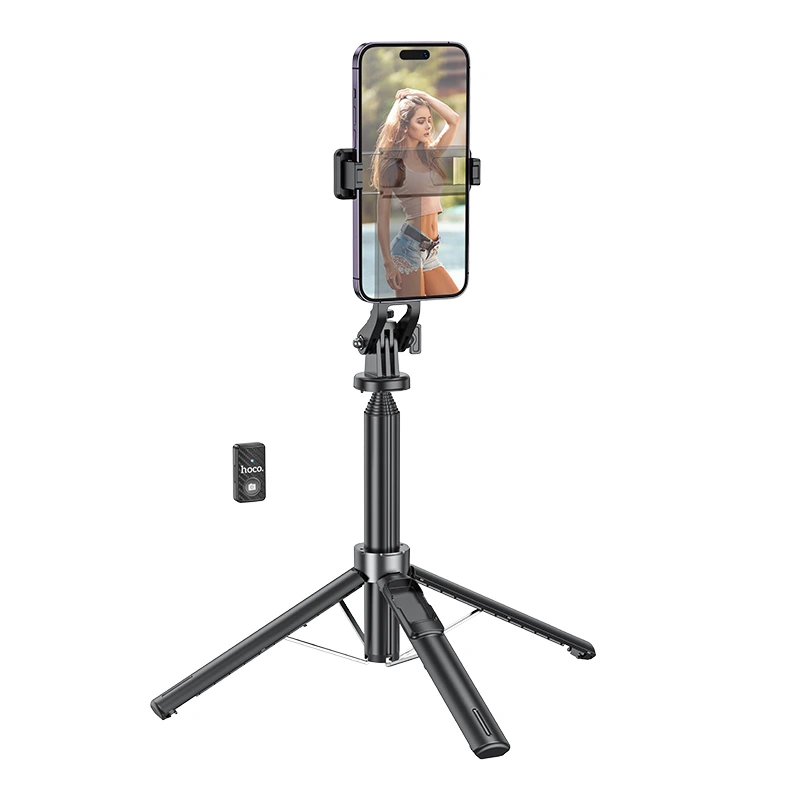 Селфі-трипод HOCO K21 Stream aluminum alloy live broadcast holder (137cm) Black — Hoco