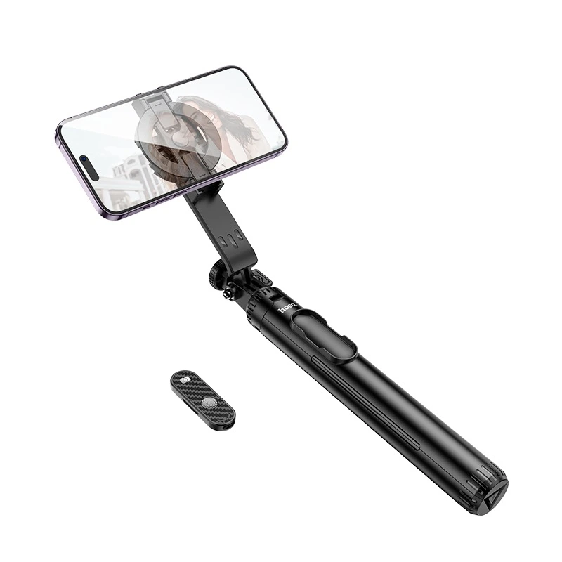 Селфі-трипод HOCO K25 Sherkhan magnetic aluminum alloy live broadcast holder (150сm) Black — Hoco