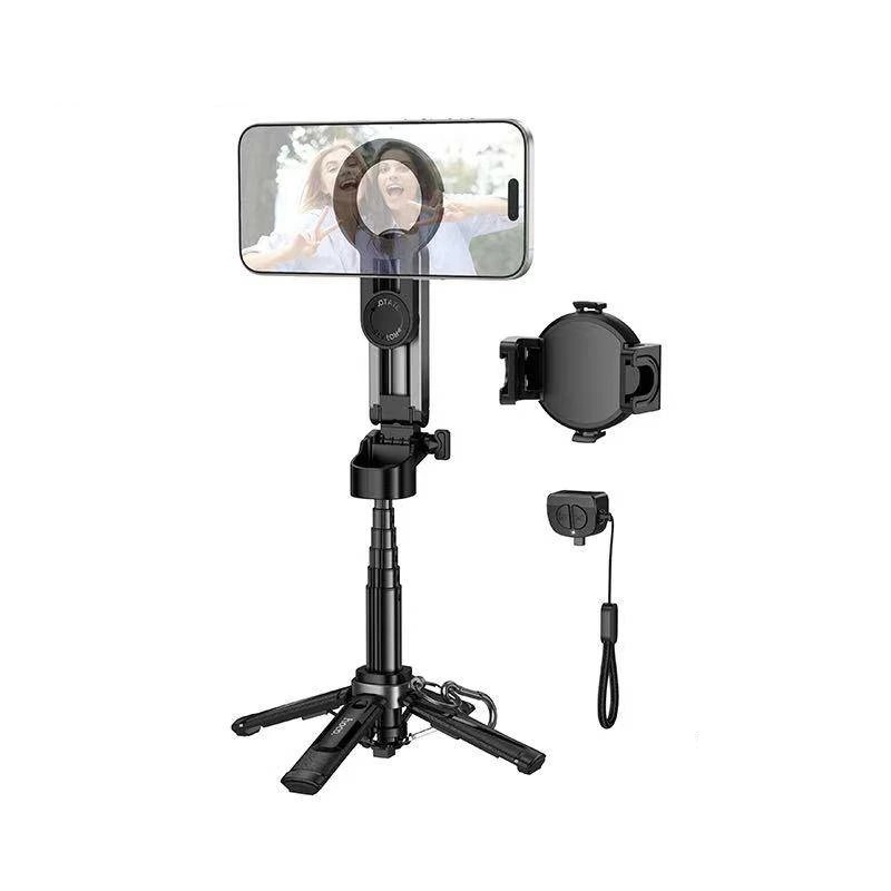Селфі-трипод HOCO K27 Pro Magic mini live broadcast stand(pull clip+magnetic focusing version) (48cm) Black — Hoco
