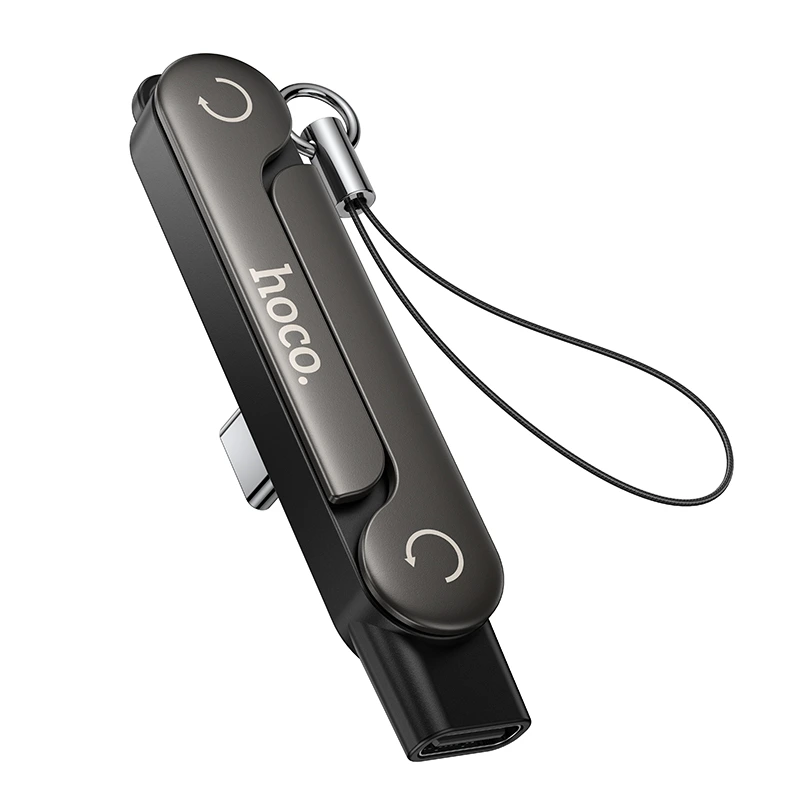Тримач для телефона HOCO UA47A Type-C male to Type-C female holder-adapter Black — Hoco