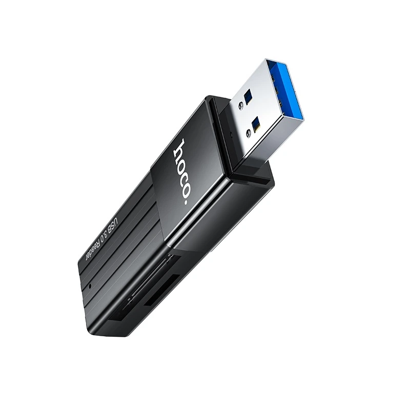 USB-хаб HOCO HB20 Mindful 2-in-1card reader(USB3.0) Black — Hoco