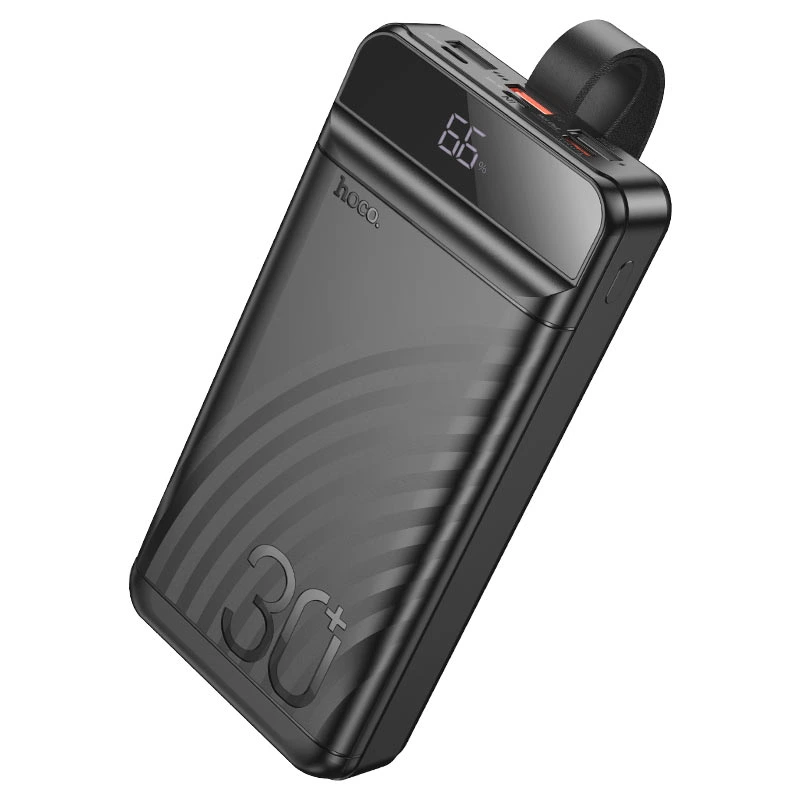 Зовнішній акумулятор HOCO J123B Element 22.5W+PD20W fully compatible power bank with digital display(30000mAh) Black — Hoco